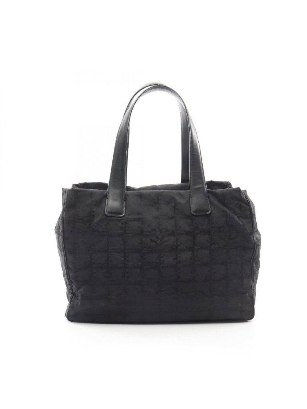 Chanel Tote Bag New Travel Line MM Black Leather New MM